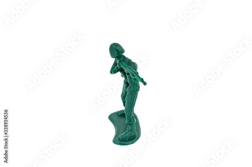 Green toy soldiers on white background. Soldier one on six models.  3 6  Picture fifteen on sixteen viewing angles.  15 16 