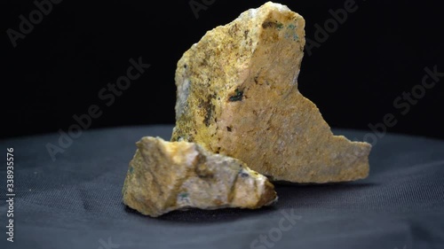 Quartz also called deep quartz filmed in studio in front of black background in Marco mode 