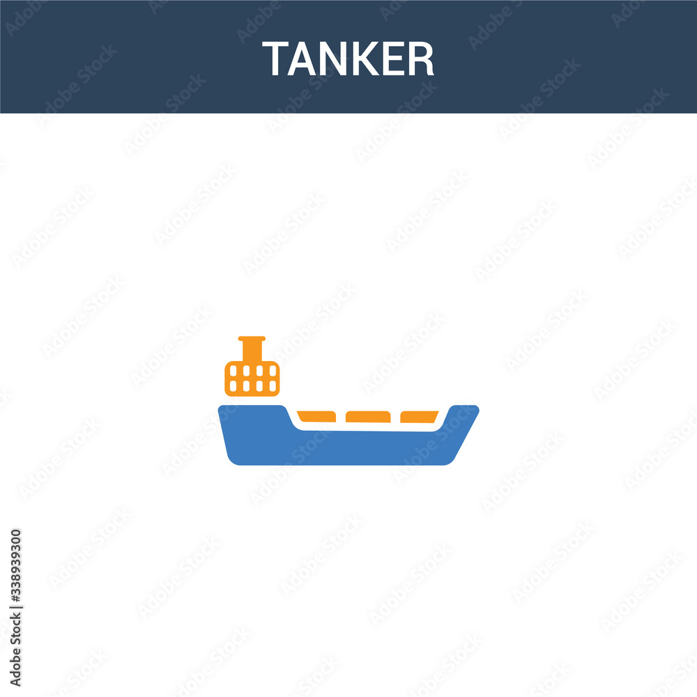 Φωτογραφία two colored Tanker concept vector icon
