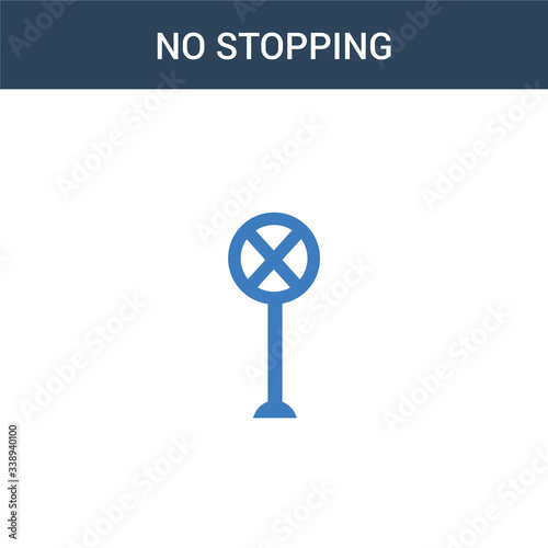 two colored No stopping concept vector icon. 2 color No stopping vector illustration. isolated blue and orange eps icon on white background. © BestVectorStock