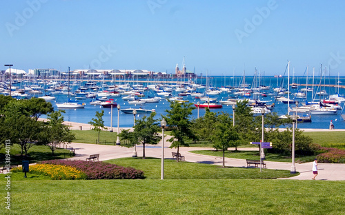 Harbor of Lake Michigan Chicago.