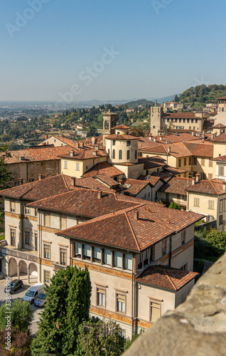 Aerial View of Bergamo Town, Italy
