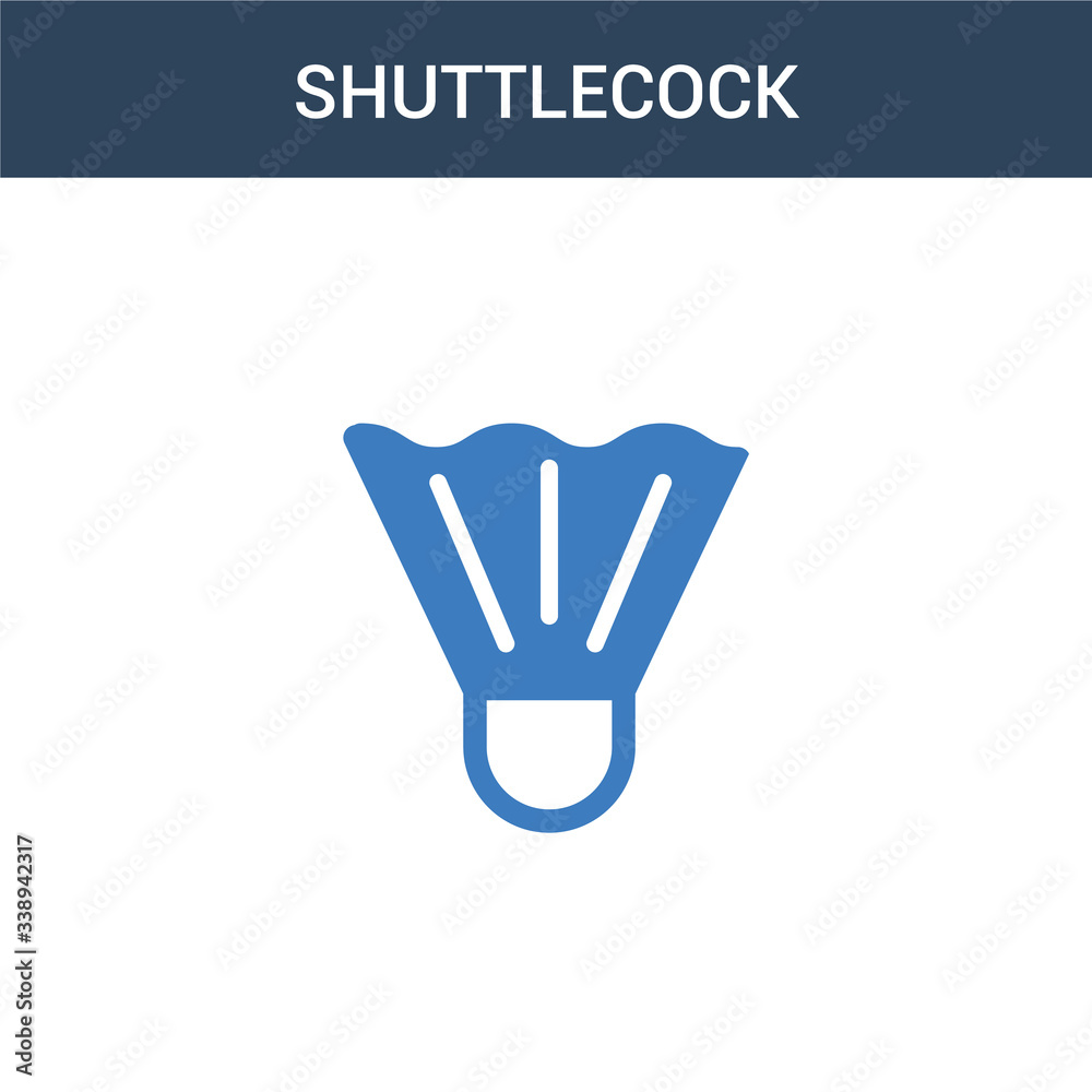 two colored Shuttlecock concept vector icon. 2 color Shuttlecock vector illustration. isolated blue and orange eps icon on white background.