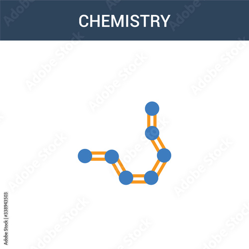 two colored Chemistry concept vector icon. 2 color Chemistry vector illustration. isolated blue and orange eps icon on white background.