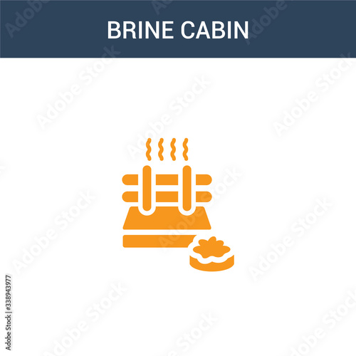 two colored Brine cabin concept vector icon. 2 color Brine cabin vector illustration. isolated blue and orange eps icon on white background.