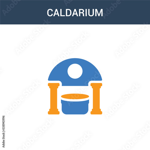 two colored Caldarium concept vector icon. 2 color Caldarium vector illustration. isolated blue and orange eps icon on white background.