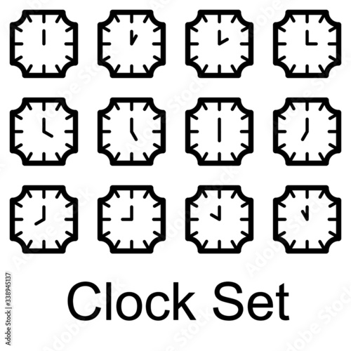simple clock design set eps 10 vector set of clocked times. Hours of the day, time zones, etc.