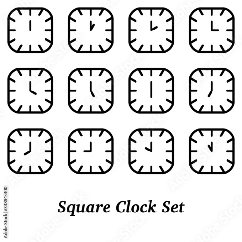 simple clock design set eps 10 vector set of clocked times. Hours of the day, time zones, etc.