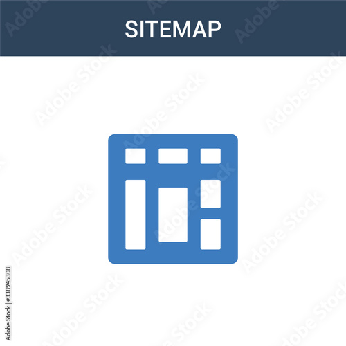 two colored Sitemap concept vector icon. 2 color Sitemap vector illustration. isolated blue and orange eps icon on white background.