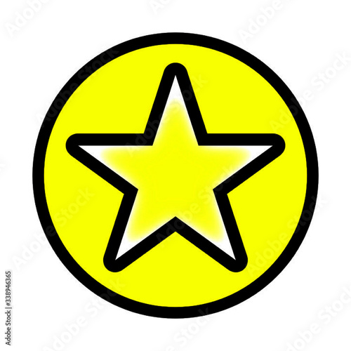 golden star button vector design eps10 yellow