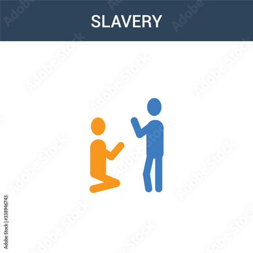 two colored Slavery concept vector icon. 2 color Slavery vector illustration. isolated blue and orange eps icon on white background.