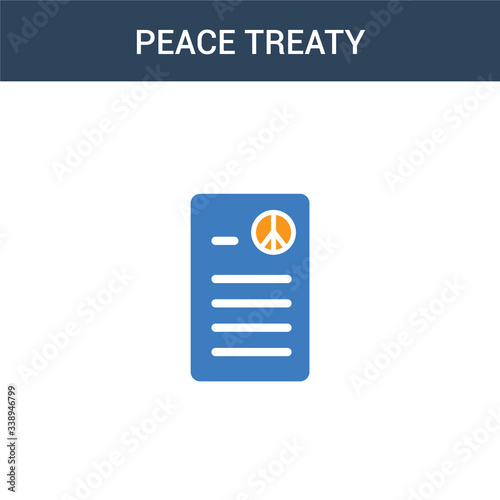 two colored Peace treaty concept vector icon. 2 color Peace treaty vector illustration. isolated blue and orange eps icon on white background.