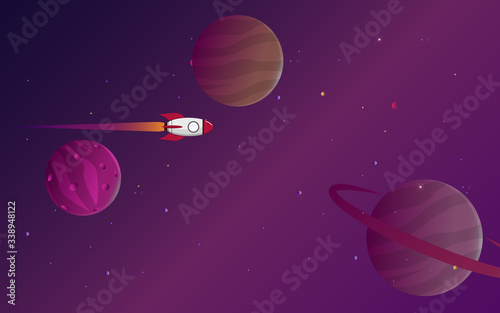 Vector illustration of the topic of galaxies and vast distances, with reflected stars and light. interstellar space travel