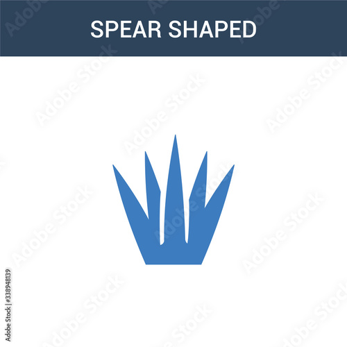 two colored Spear Shaped concept vector icon. 2 color Spear Shaped vector illustration. isolated blue and orange eps icon on white background.