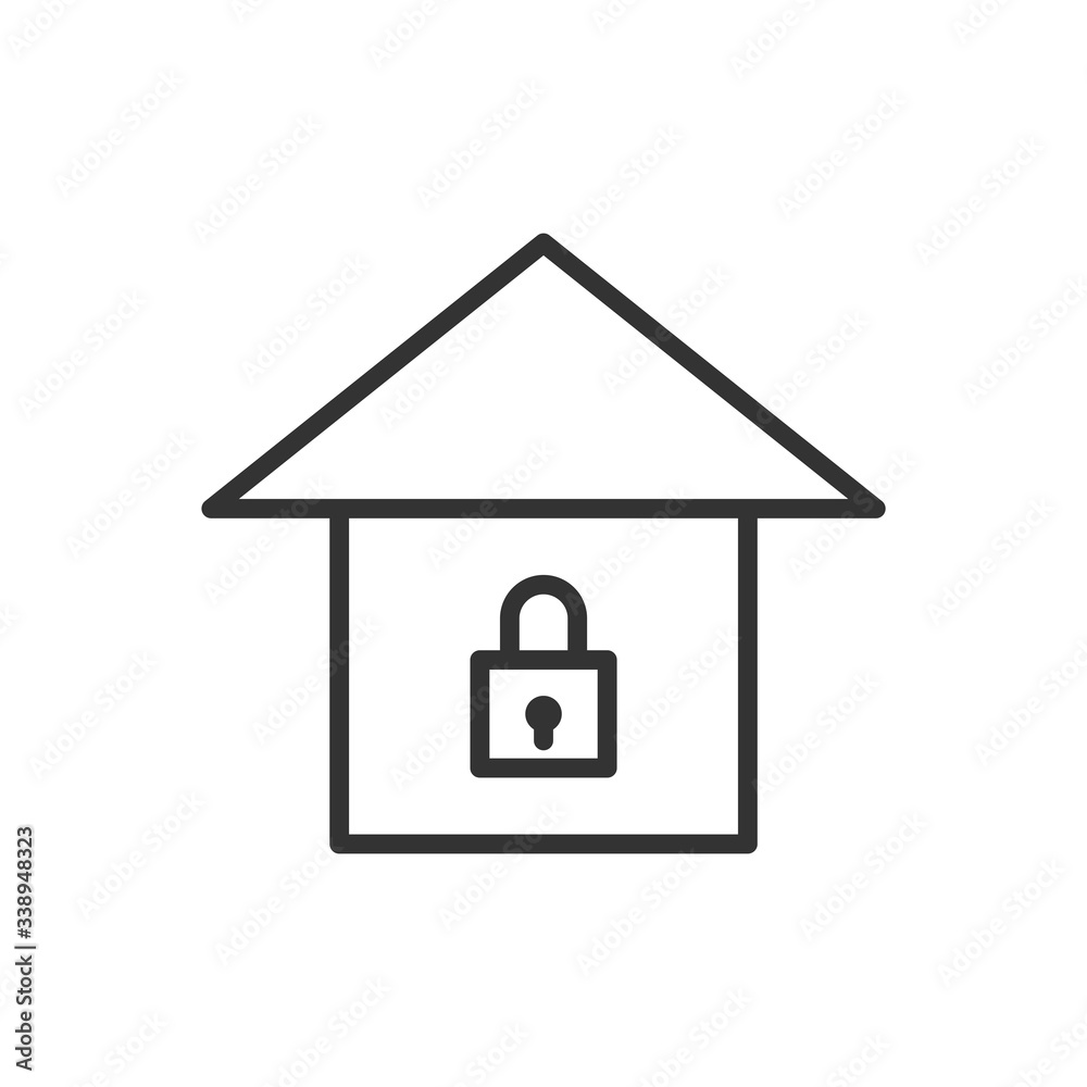 Lockdown icon. Stay at home symbol. Vector Illustration Lockdown icon. Stay at home symbol. Vector Illustration