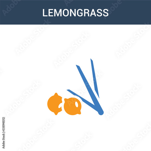two colored Lemongrass concept vector icon. 2 color Lemongrass vector illustration. isolated blue and orange eps icon on white background.