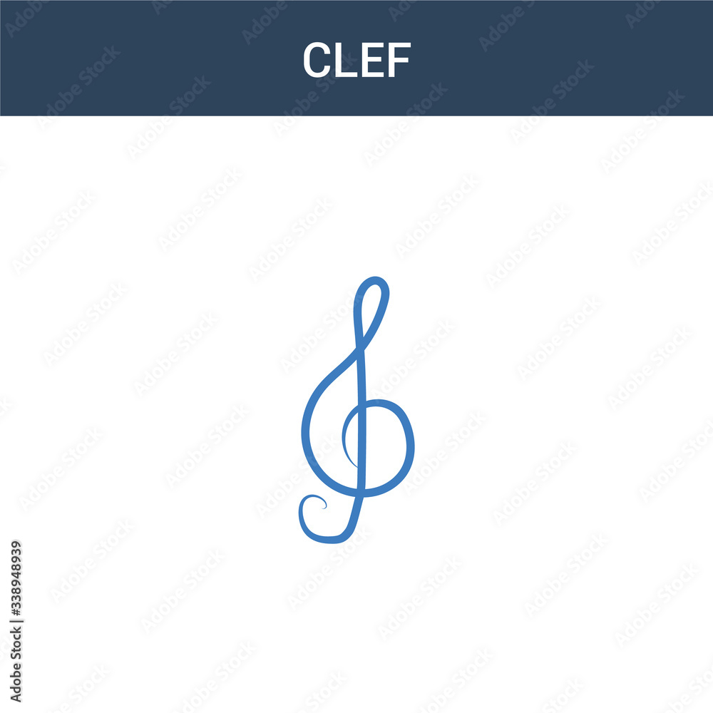 Fototapeta premium two colored Clef concept vector icon. 2 color Clef vector illustration. isolated blue and orange eps icon on white background.