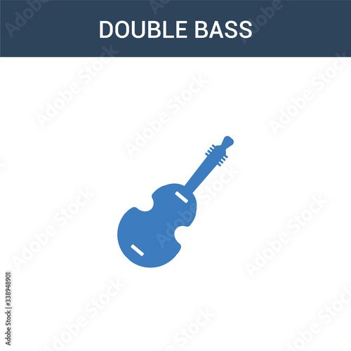 two colored Double bass concept vector icon. 2 color Double bass vector illustration. isolated blue and orange eps icon on white background.