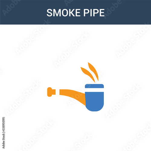 two colored smoke Pipe concept vector icon. 2 color smoke Pipe vector illustration. isolated blue and orange eps icon on white background.