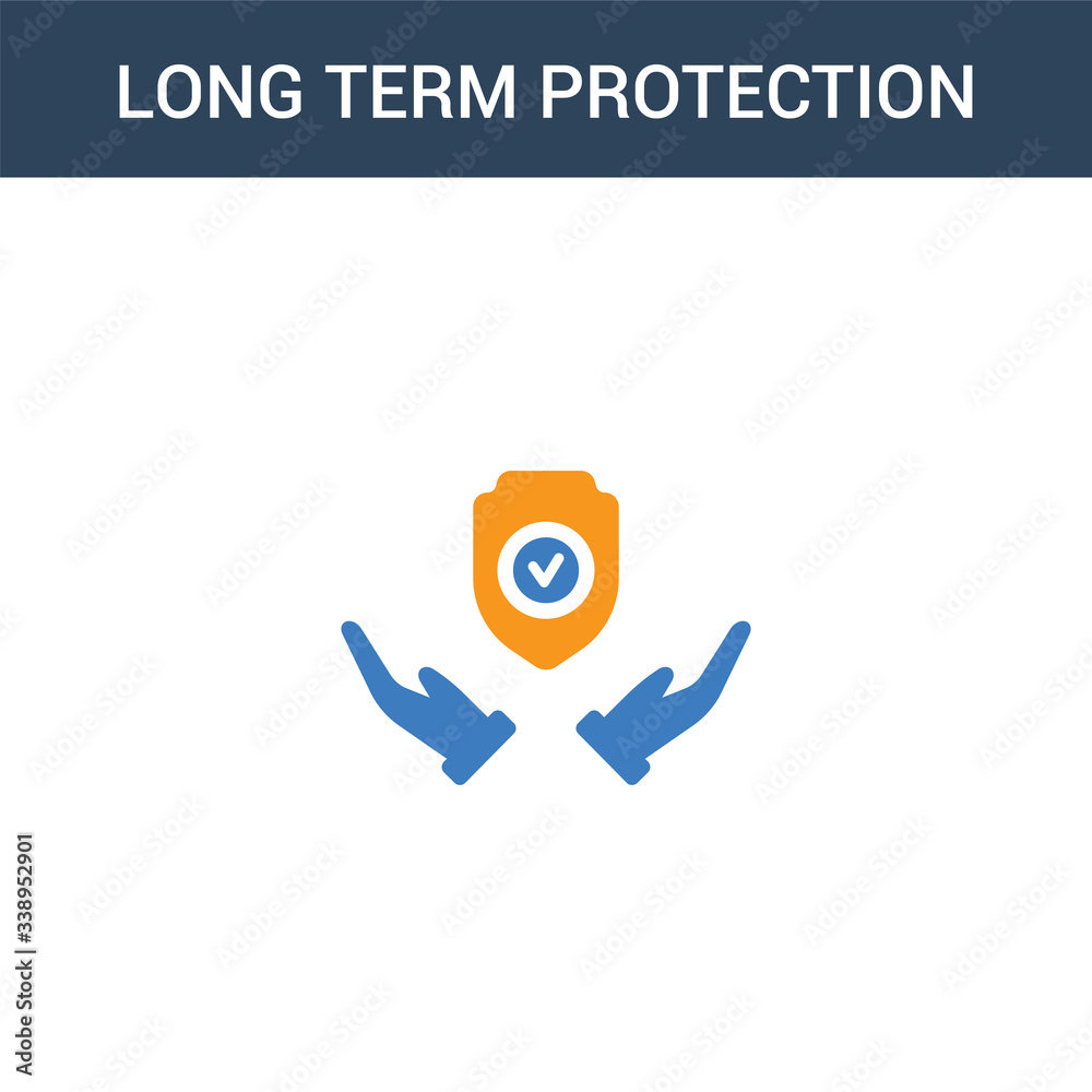 two colored long term protection concept vector icon. 2 color long term  protection vector illustration. isolated blue and orange eps icon on white  background. vector de Stock | Adobe Stock