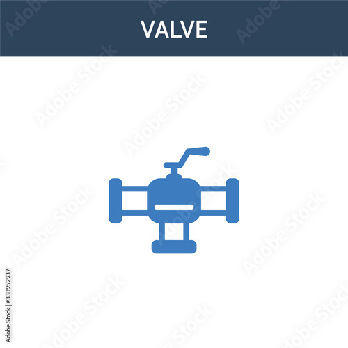 two colored Valve concept vector icon. 2 color Valve vector illustration. isolated blue and orange eps icon on white background.