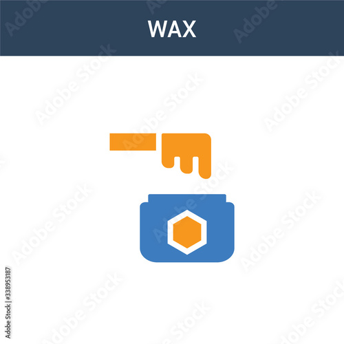 two colored Wax concept vector icon. 2 color Wax vector illustration. isolated blue and orange eps icon on white background.