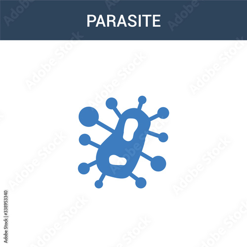 two colored parasite concept vector icon. 2 color parasite vector illustration. isolated blue and orange eps icon on white background.