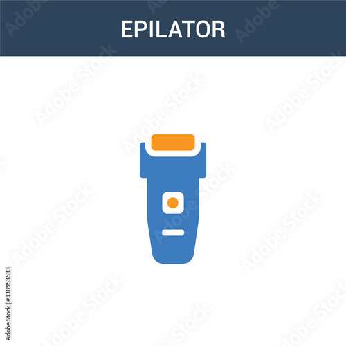 two colored epilator concept vector icon. 2 color epilator vector illustration. isolated blue and orange eps icon on white background.