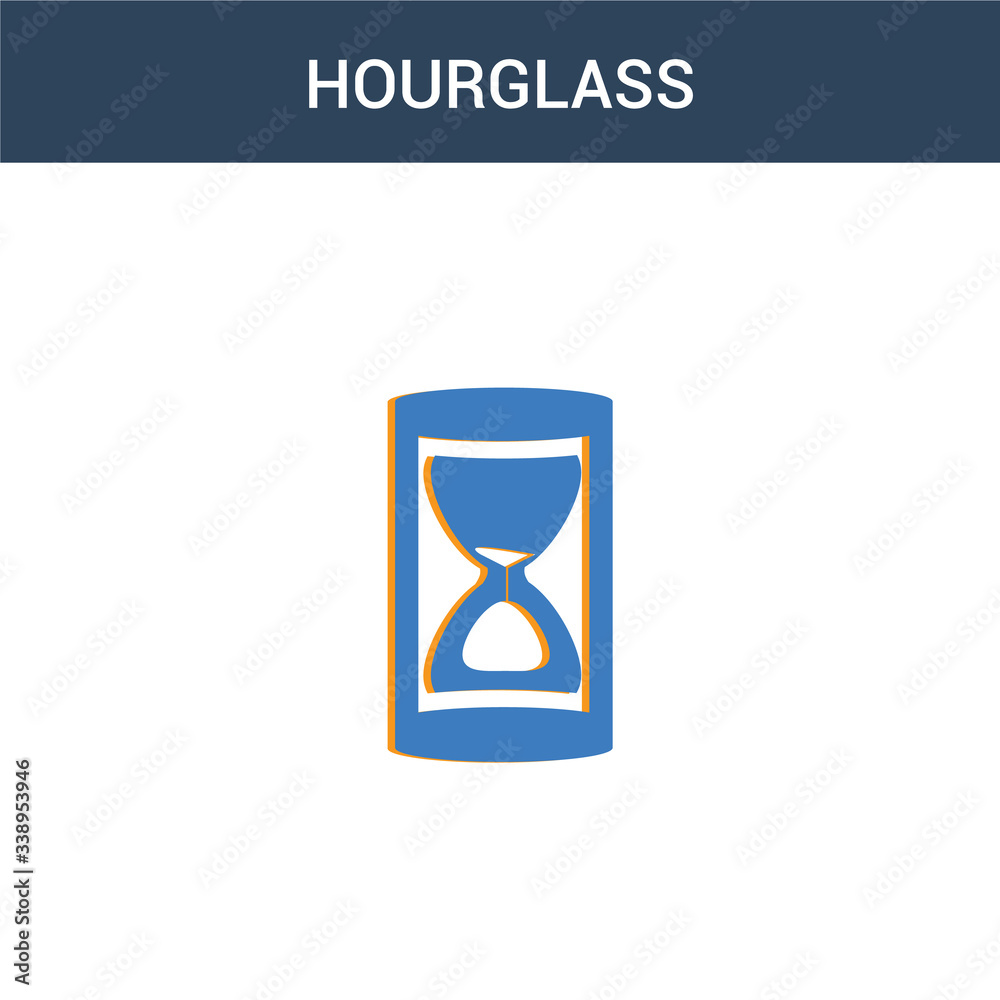 Fototapeta premium two colored Hourglass concept vector icon. 2 color Hourglass vector illustration. isolated blue and orange eps icon on white background.