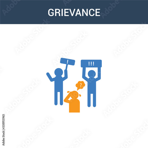 two colored Grievance concept vector icon. 2 color Grievance vector illustration. isolated blue and orange eps icon on white background.