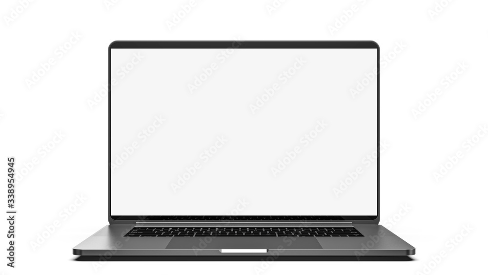 Laptop isolated on white. Template, mockup.	 - obrazy, fototapety, plakaty 