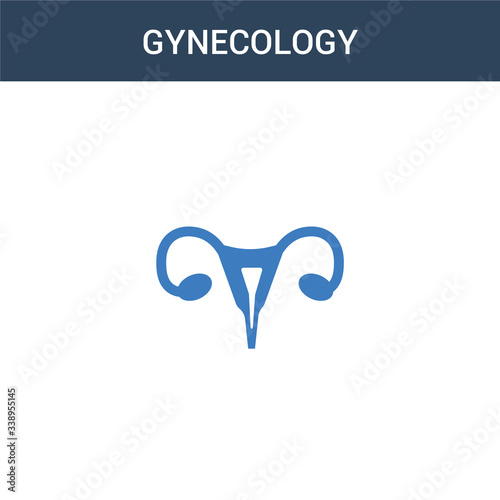 two colored Gynecology concept vector icon. 2 color Gynecology vector illustration. isolated blue and orange eps icon on white background.