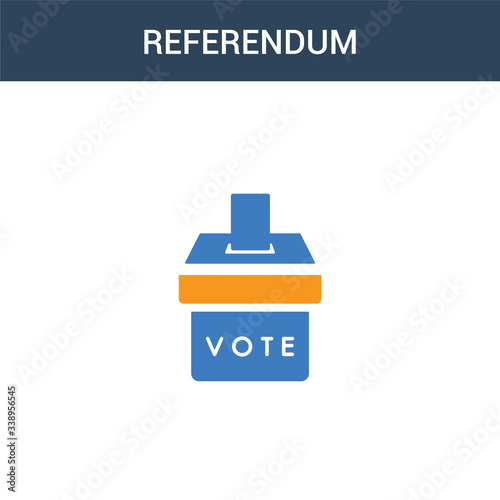 two colored referendum concept vector icon. 2 color referendum vector illustration. isolated blue and orange eps icon on white background.