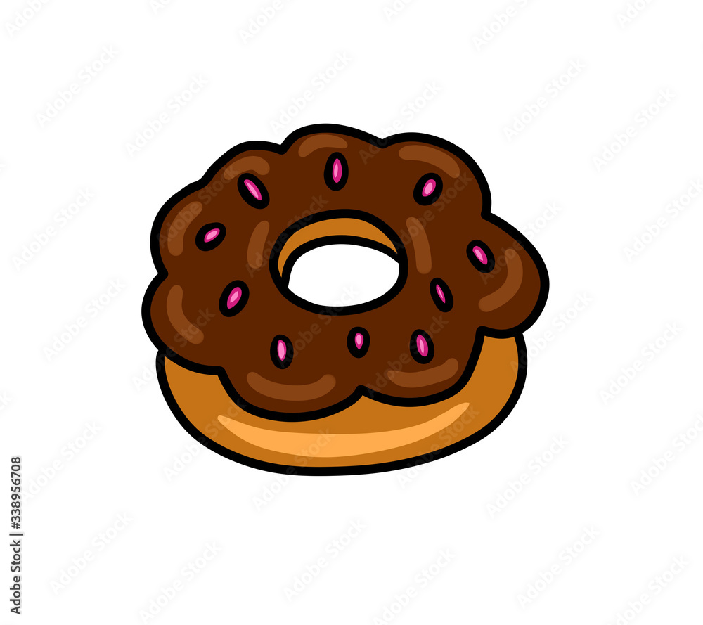 Stylized Cartoon Chocolate Donut Stylized Cartoon Chocolate Donut
