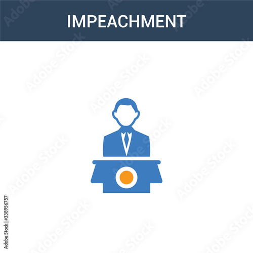 two colored impeachment concept vector icon. 2 color impeachment vector illustration. isolated blue and orange eps icon on white background.