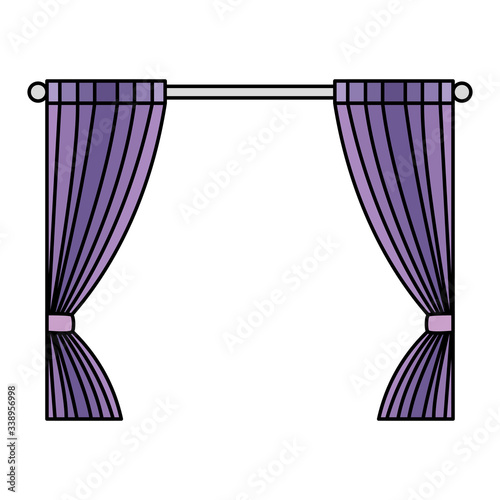 curtains house decoration isolated icon vector illustration design