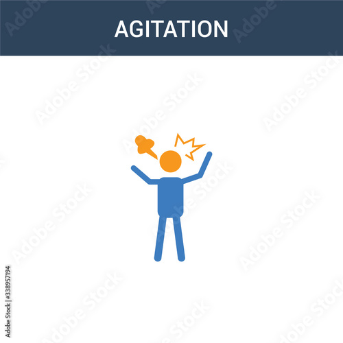 two colored agitation concept vector icon. 2 color agitation vector illustration. isolated blue and orange eps icon on white background.