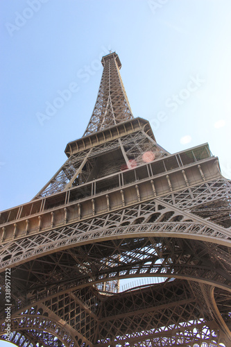 Eiffel Tower with sun reflection