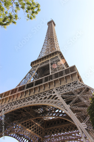 Eiffel Tower with sun reflection