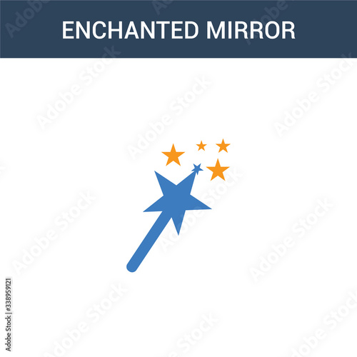 Canvas Print two colored Enchanted mirror concept vector icon