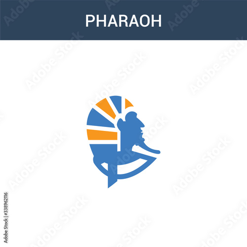 two colored Pharaoh concept vector icon. 2 color Pharaoh vector illustration. isolated blue and orange eps icon on white background.