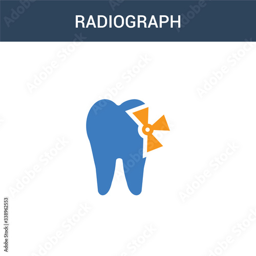 two colored Radiograph concept vector icon. 2 color Radiograph vector illustration. isolated blue and orange eps icon on white background.