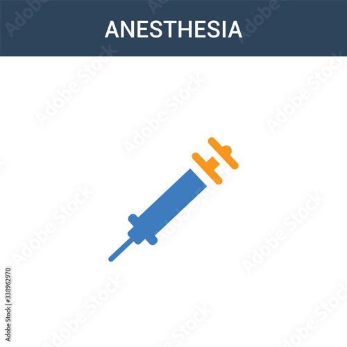 two colored Anesthesia concept vector icon. 2 color Anesthesia vector illustration. isolated blue and orange eps icon on white background.