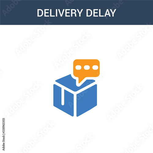 two colored Delivery Delay concept vector icon. 2 color Delivery Delay vector illustration. isolated blue and orange eps icon on white background.