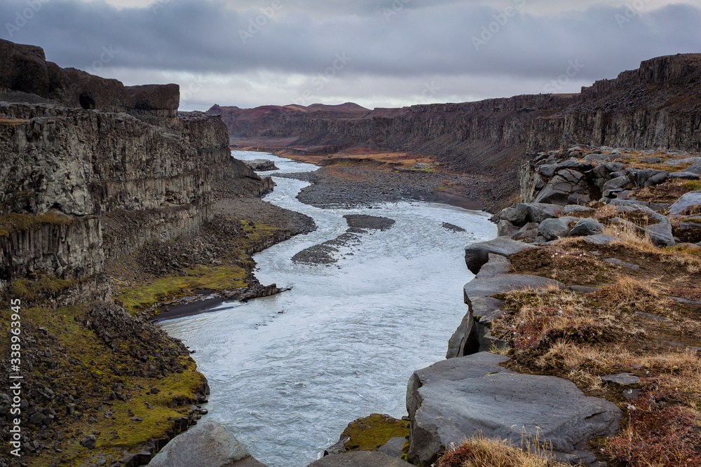 Jokulsargljufur is a long canyon included in Vatnajokull national park in Iceland