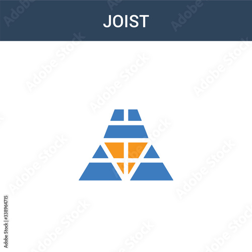 two colored Joist concept vector icon. 2 color Joist vector illustration. isolated blue and orange eps icon on white background.