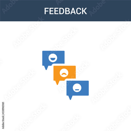 two colored Feedback concept vector icon. 2 color Feedback vector illustration. isolated blue and orange eps icon on white background.