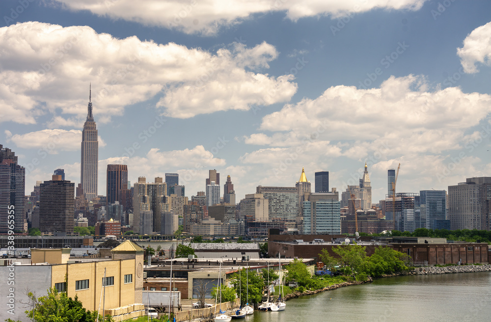 Midtown Manhattan skyline from Queens, panoramic city view