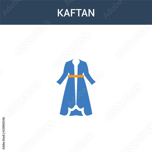 two colored Kaftan concept vector icon. 2 color Kaftan vector illustration. isolated blue and orange eps icon on white background. photo