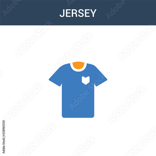 two colored Jersey concept vector icon. 2 color Jersey vector illustration. isolated blue and orange eps icon on white background.